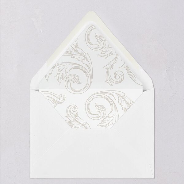 Vintage Regency Monogram Frame Foil Euro Envelope Liners Pure White Luxe