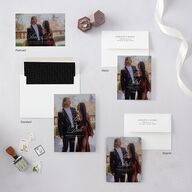 Classic Romantic Photo Save the Date Petite Cards Licorice Signature smooth Blank No Standard
