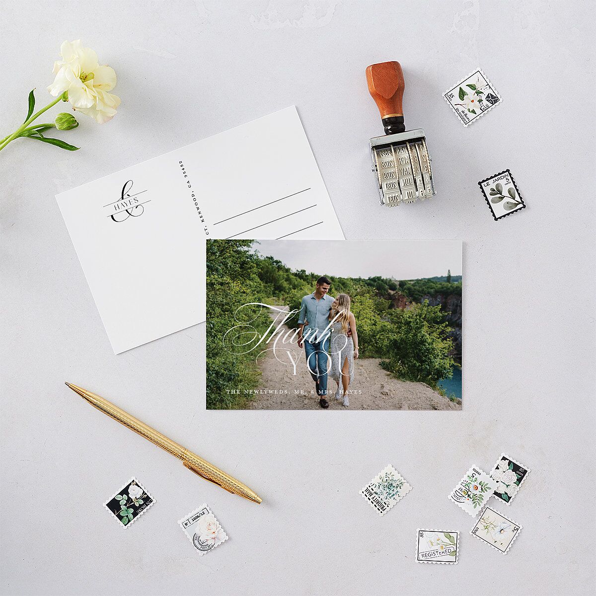 Opposites Attract Thank You Postcards — view 2