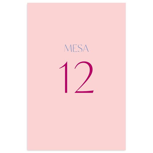 Color del Amor Bilingual Foreign Language Table Numbers Shell Pink Signature