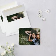 Adventure Icon Save the Date Petite Cards Navy Signature smooth Blank No Standard