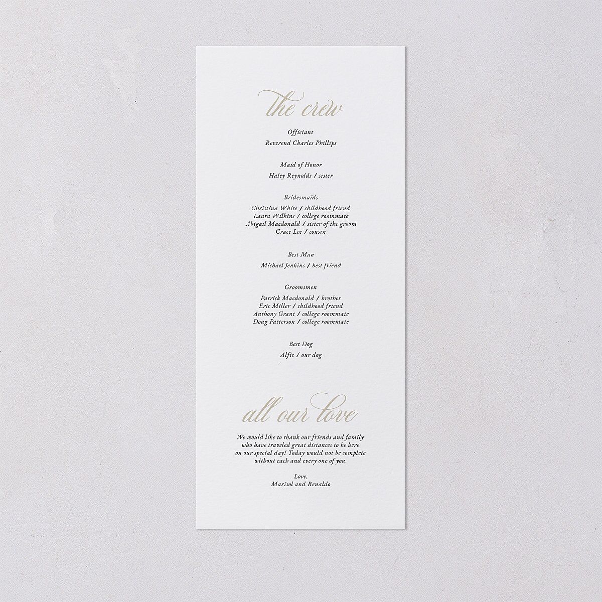 Polished Photo Foil Wedding Programs Pure White Gold Signature