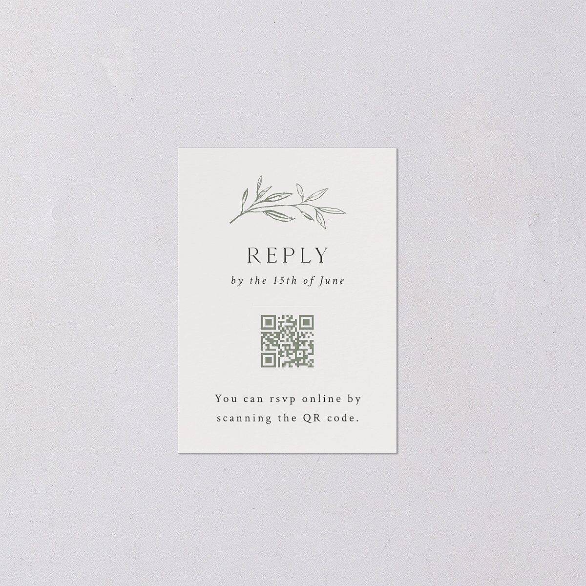 Botanical Accent QR Code RSVP Cards Hunter Green Signature Standard