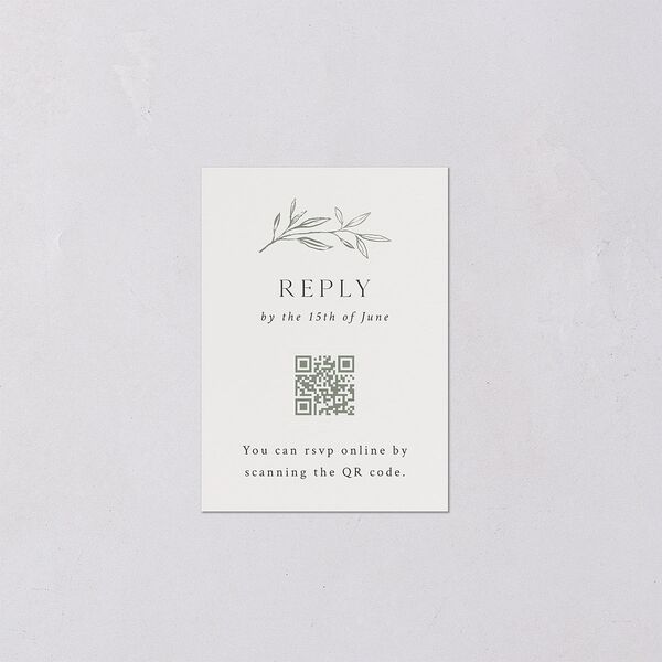 Botanical Accent QR Code RSVP Cards Hunter Green Signature Standard