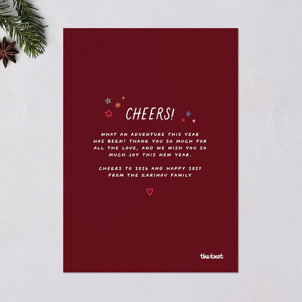 What a Year Photo Gallery Holiday Cards Maroon Signature Blank Standard