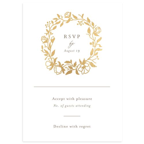 Delicate Vines Foil Wedding Response Cards Gold Sepia Signature Standard