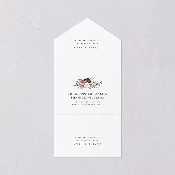 Gothic Antlers All-in-One Wedding Invitations Bisque Signature Light Both Recipient and Return Addresses No