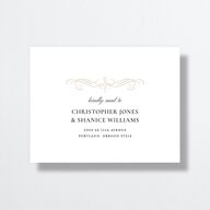 Antique Fairytale All-in-One Wedding Invitations Champagne Signature Light Both Recipient and Return Addresses No