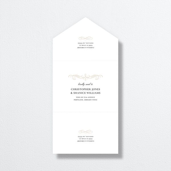 Antique Fairytale All-in-One Wedding Invitations Champagne Signature Light Both Recipient and Return Addresses No