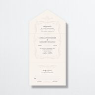 Antique Fairytale All-in-One Wedding Invitations Champagne Signature Light Both Recipient and Return Addresses No