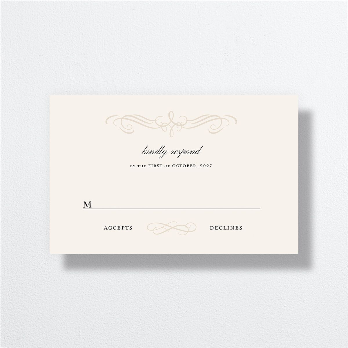 Antique Fairytale All-in-One Wedding Invitations Champagne Signature Light Both Recipient and Return Addresses No