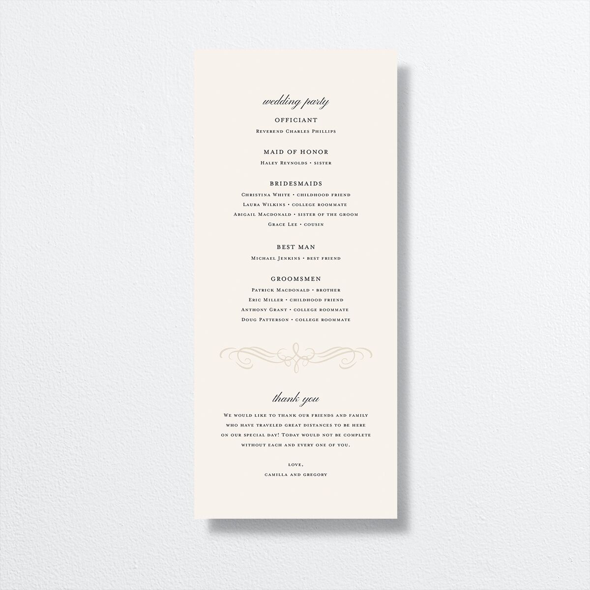 Antique Fairytale Wedding Programs Gold Champagne Signature