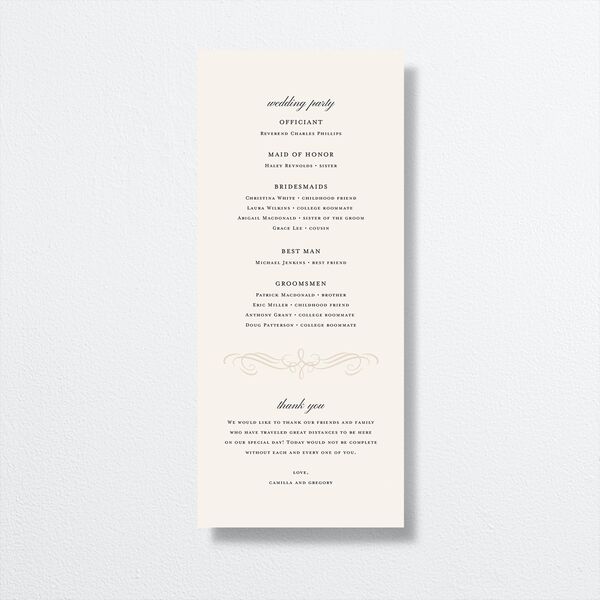 Antique Fairytale Wedding Programs Gold Champagne Signature