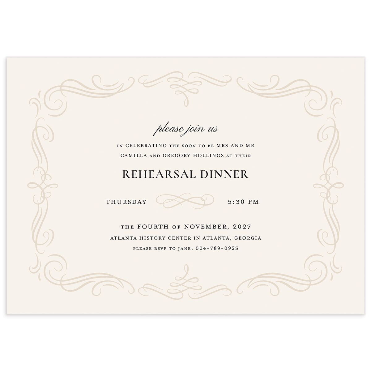 Antique Fairytale Rehearsal Dinner Invitations