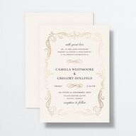 Antique Fairytale Wedding Invitations Gold Champagne Signature No