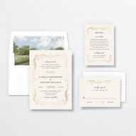 Antique Fairytale Wedding Invitations Gold Champagne Signature No