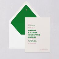 Whimsically Retro Handwritten Note Euro Envelope Liners Kelly Green Luxe