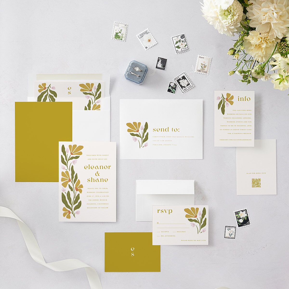 Flower Market Wedding Invitations — view 5