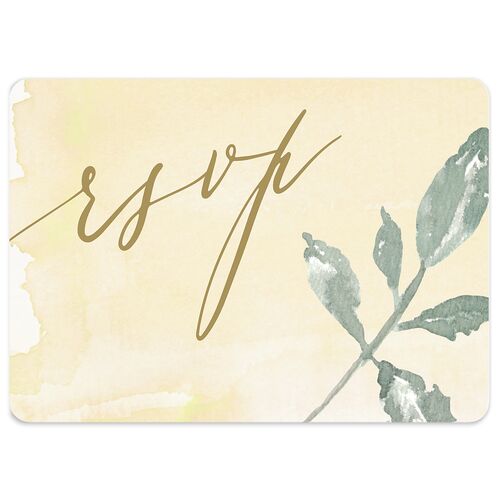 Dusted Calligraphy Wedding Response Cards Daffodil Signature Rounded