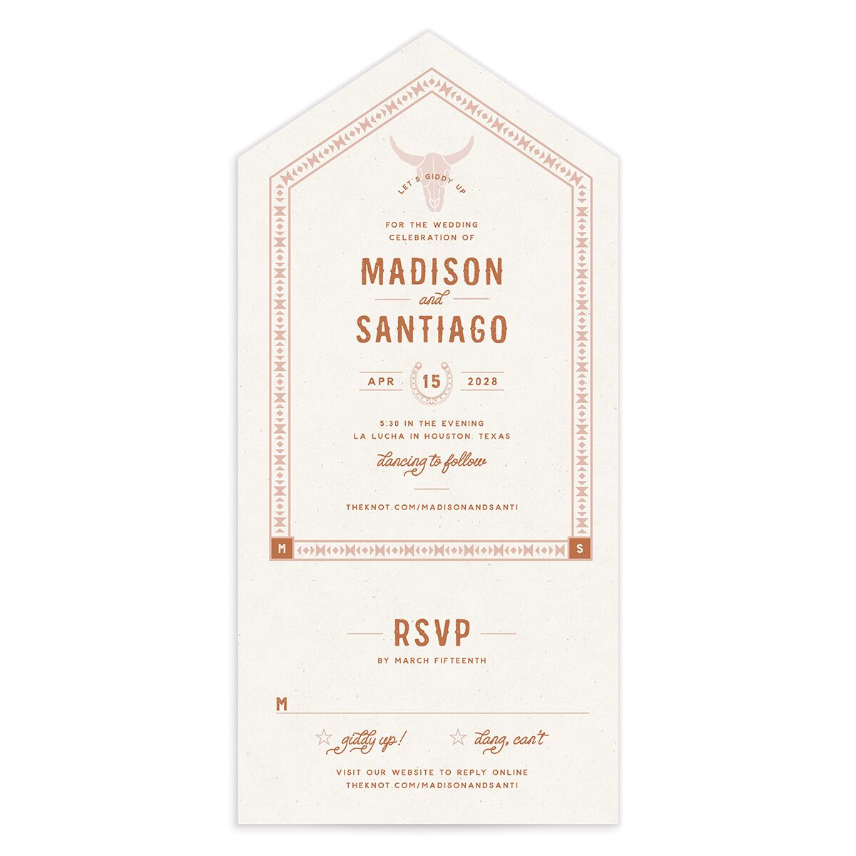 Hitched in Texas All-in-One Wedding Invitations