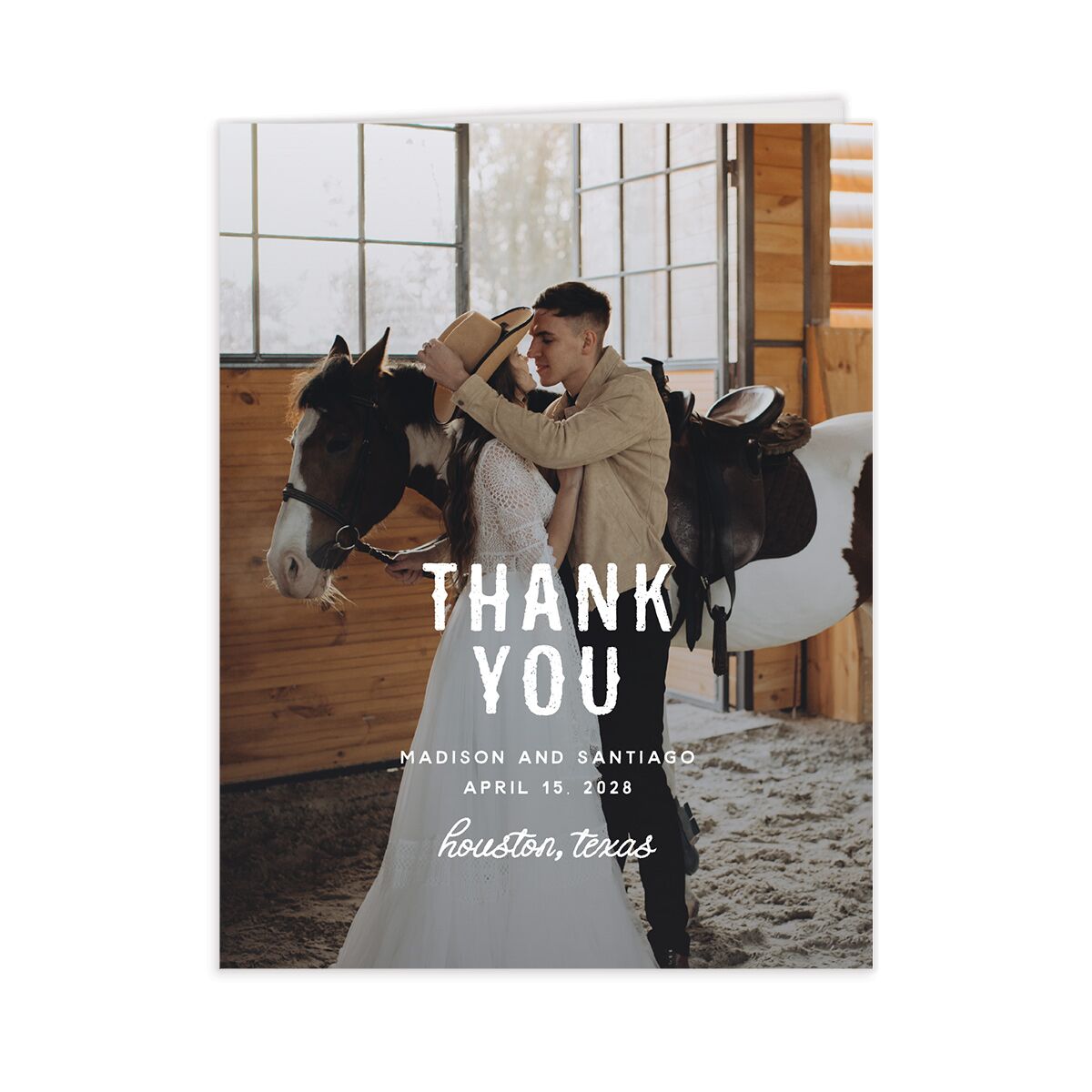 Hitched in Texas Thank You Cards