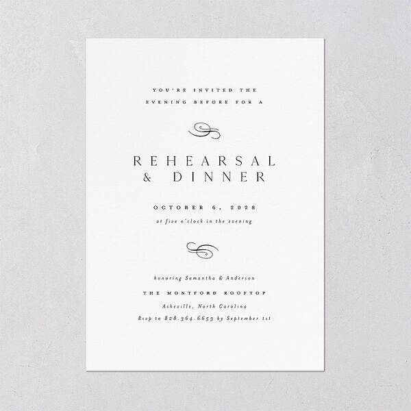 Flourishing Love Rehearsal Dinner Invitations Pure White Signature Blank