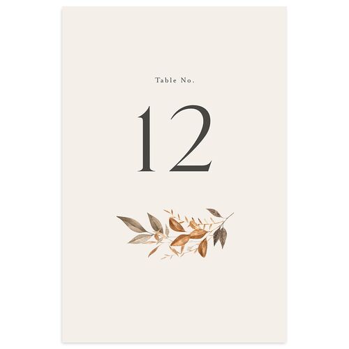Leafy Rustic Monogram Table Numbers Cotton Signature