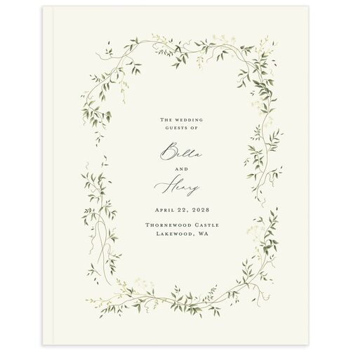 Dainty Fairytale Greenery Guest Books Hunter Green