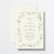 Dainty Fairytale Greenery Wedding Invitations Hunter Green Signature No