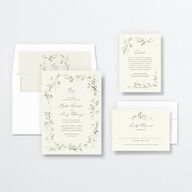 Dainty Fairytale Greenery Wedding Invitations Hunter Green Signature No