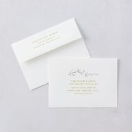 Graceful Botanical Wedding Invitations Gold Signature Blank No Standard