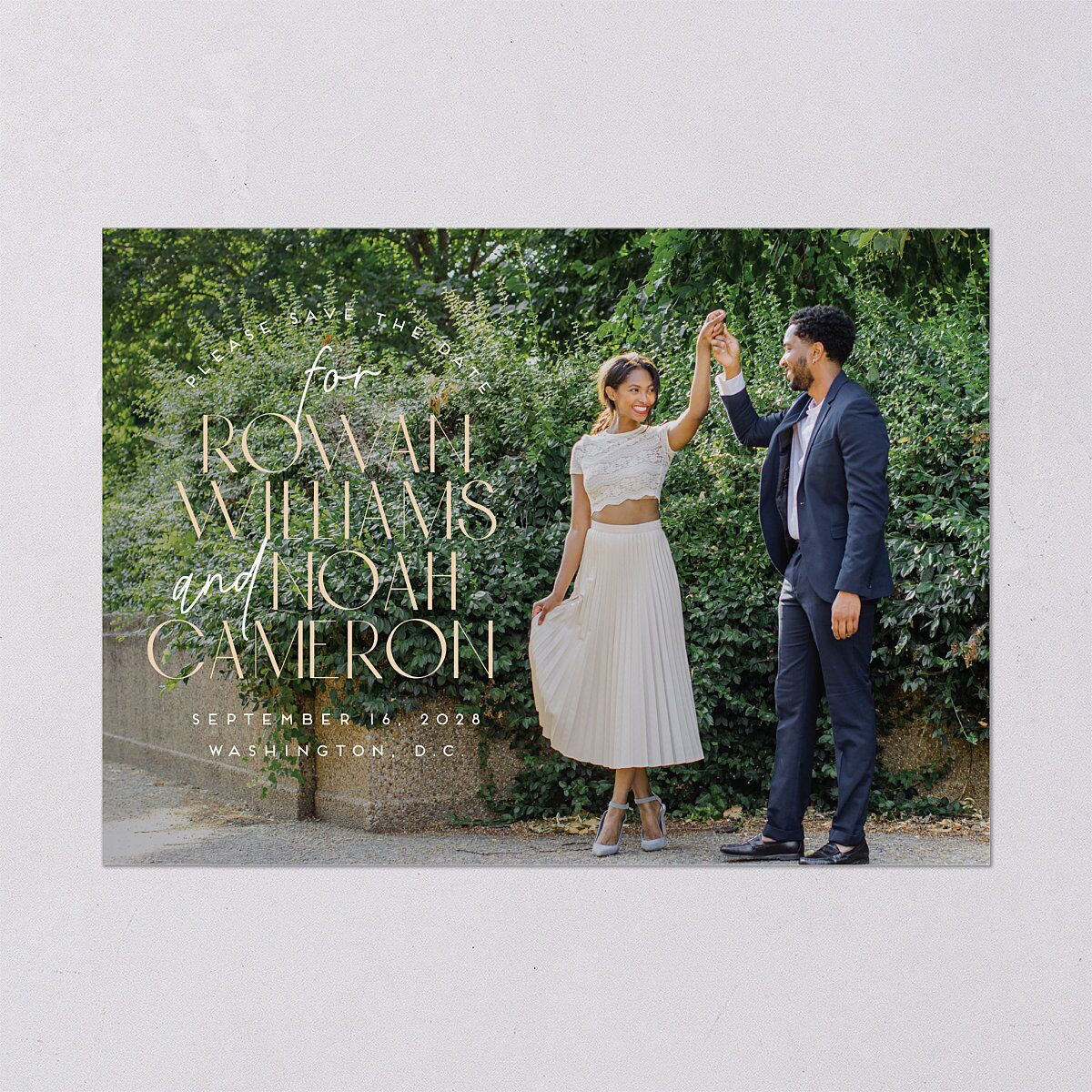 Headline Save the Date Cards Licorice Signature smooth Blank No