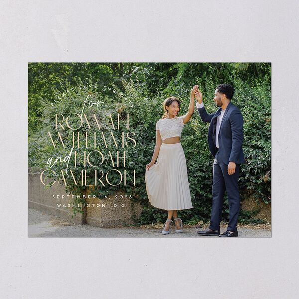 Headline Save the Date Cards Licorice Signature smooth Blank No