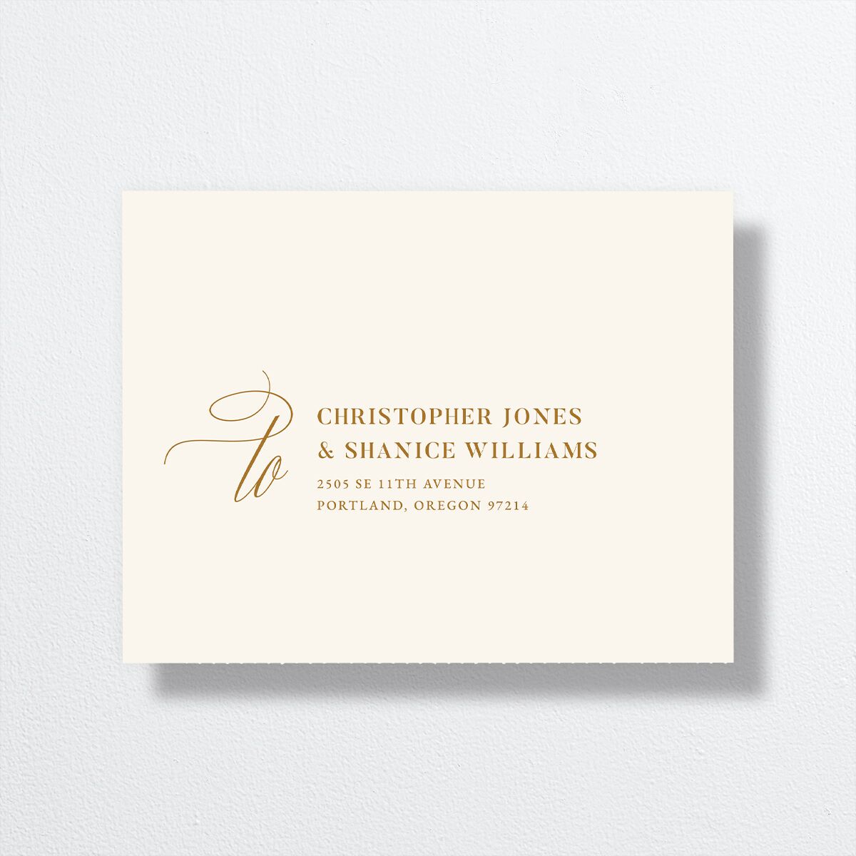 Photo Flourish All-in-One Wedding Invitations Marigold Signature Light Both Recipient and Return Addresses No