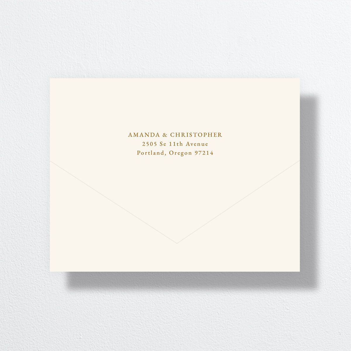 Photo Flourish All-in-One Wedding Invitations Marigold Signature Light Both Recipient and Return Addresses No