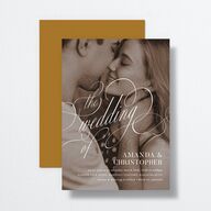 Photo Flourish Wedding Invitations Marigold Signature No