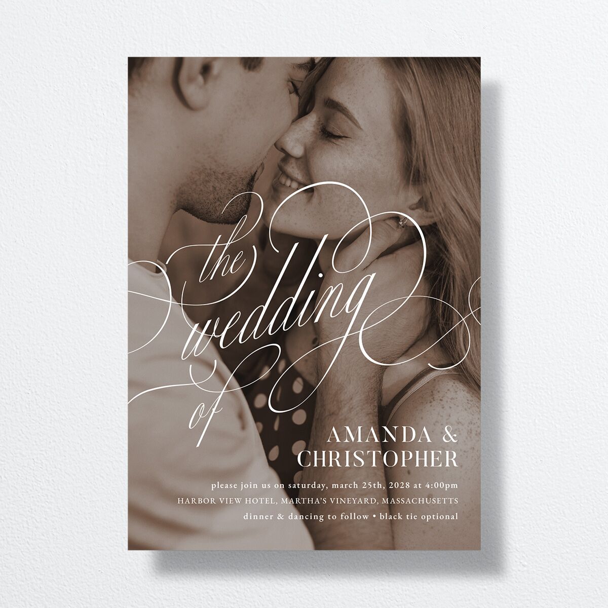 Photo Flourish Wedding Invitations Marigold Signature No