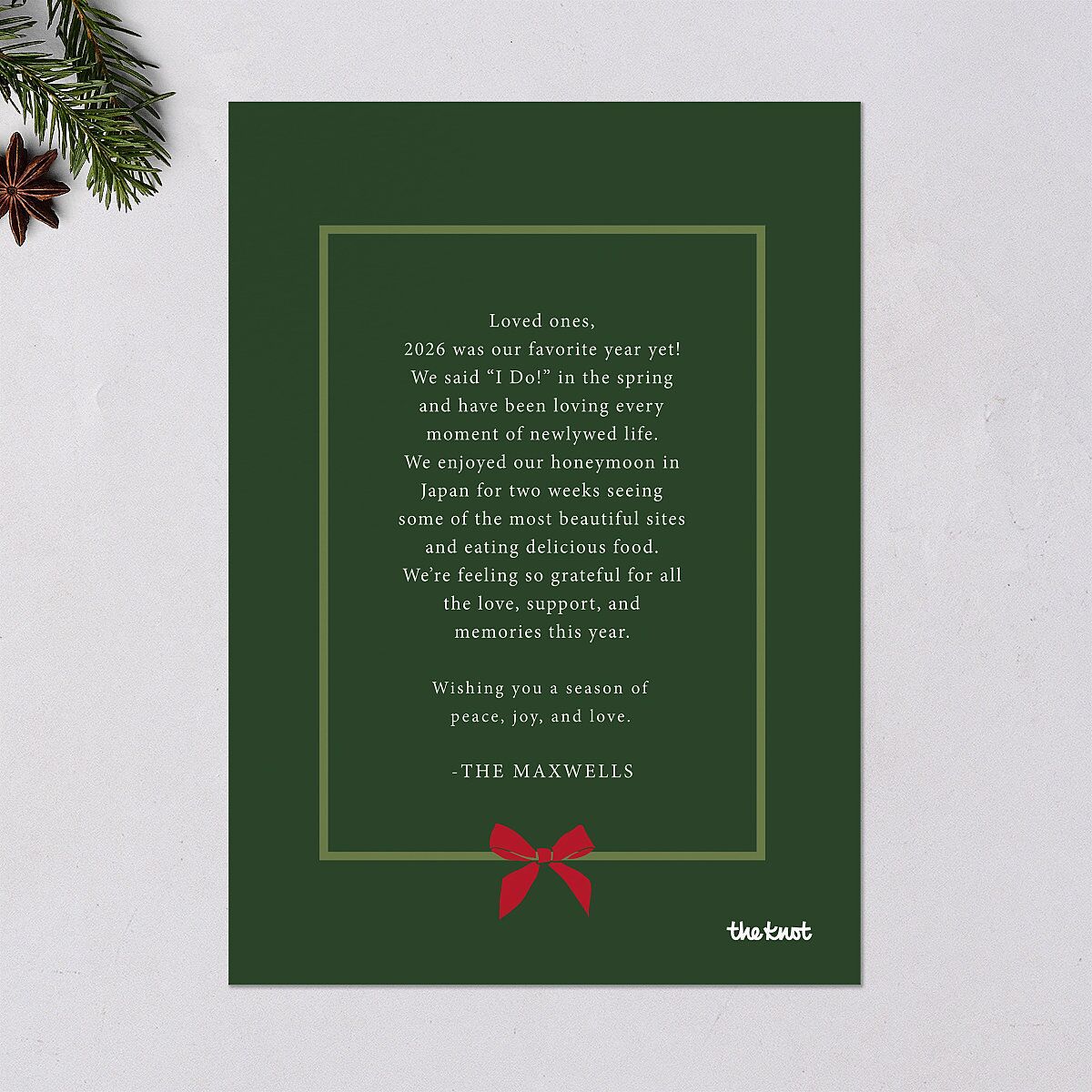 Simple Frame Photo Accent Holiday Cards Hunter Green Signature Blank Standard