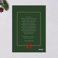 Simple Frame Photo Accent Holiday Cards Hunter Green Signature Blank Standard