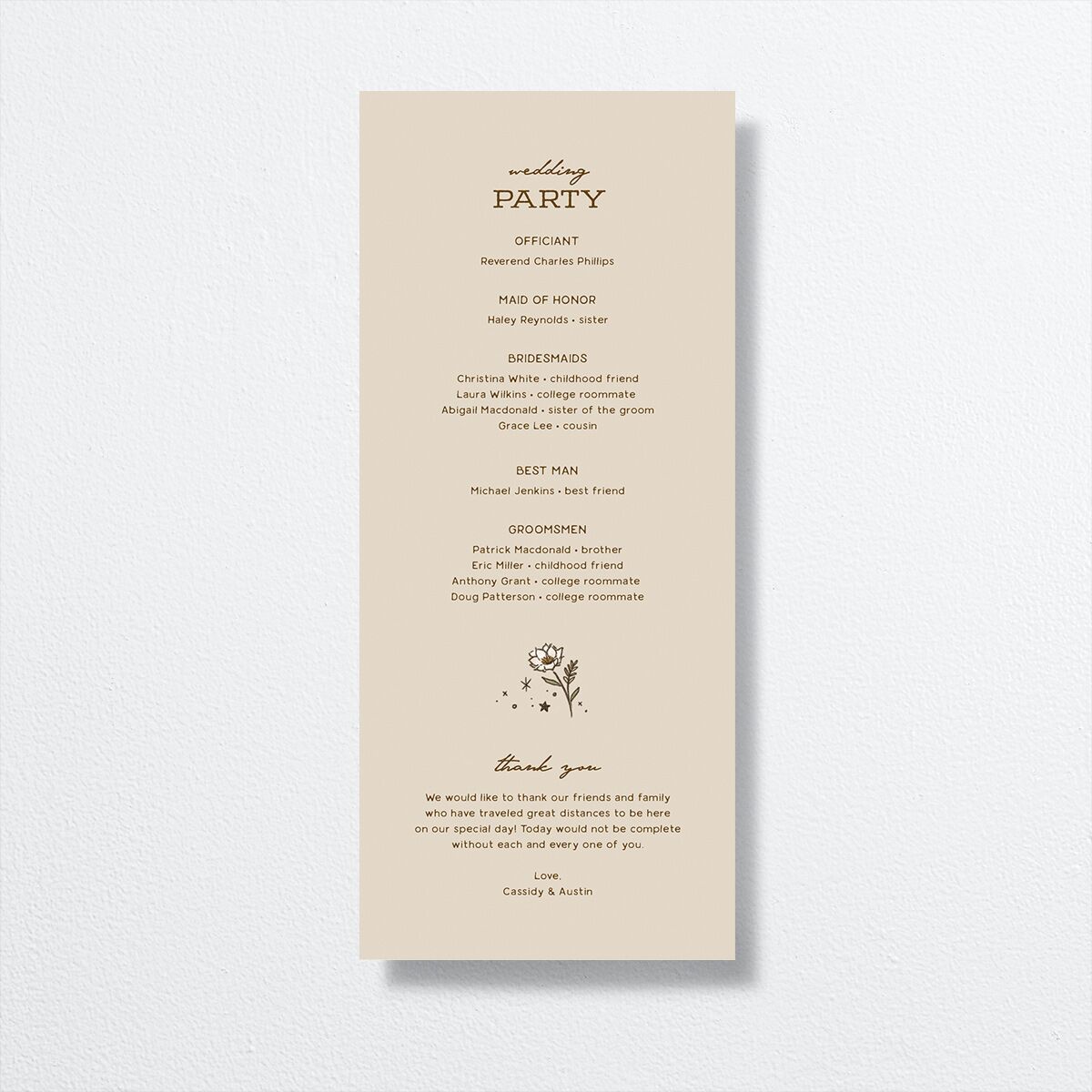 Southwestern Nouveau Wedding Programs Umber Signature