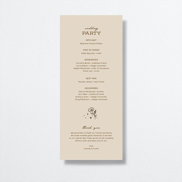 Southwestern Nouveau Wedding Programs Umber Signature