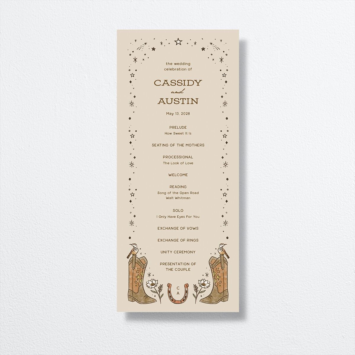 Southwestern Nouveau Wedding Programs Umber Signature