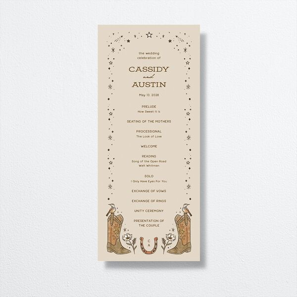 Southwestern Nouveau Wedding Programs Umber Signature