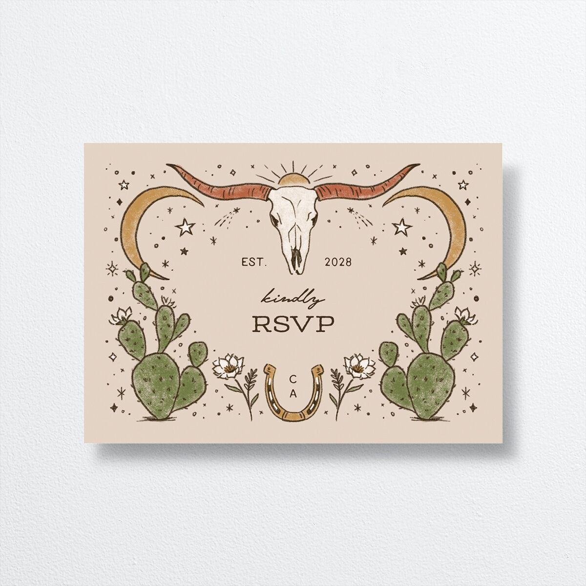 Southwestern Nouveau Wedding Response Cards — view 1