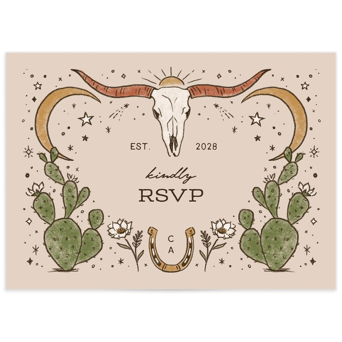 Southwestern Nouveau Wedding Response Cards