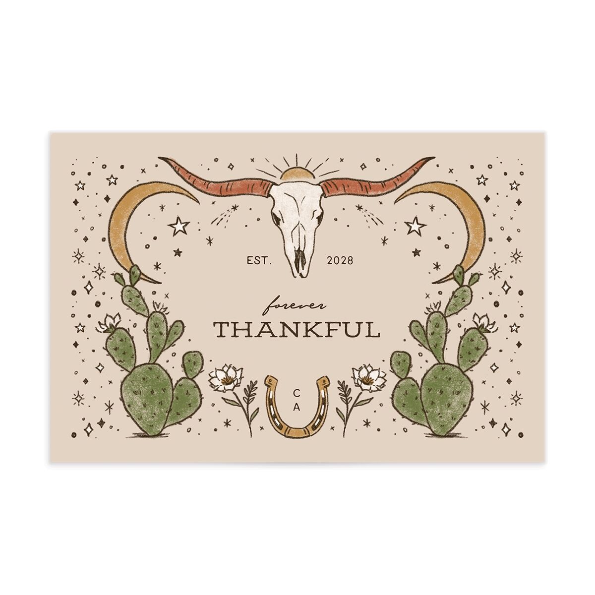 Southwestern Nouveau Thank You Postcards