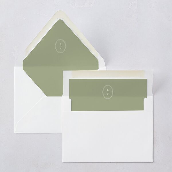 Vintage Oval Monogram Euro Envelope Liners Thyme Luxe