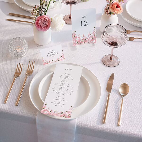 Delphinium Crest Table Numbers Shell Pink Signature