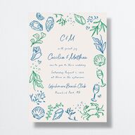 Nautical Border Wedding Invitations French Blue Signature No