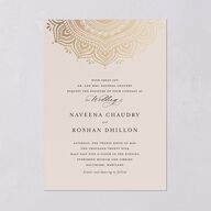 Indian Gilded Adornment Wedding Invitations Gold Sand Signature Blank No Standard